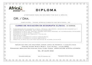 Diploma Africa Avanza foomación Ecografías-Modelo